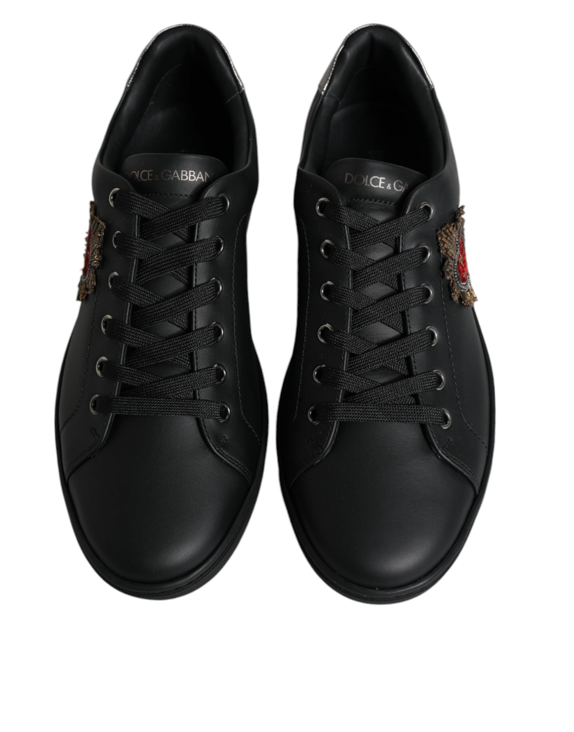 Dolce & Gabbana Black London Sacred Heart Men Sneakers Men's Shoes