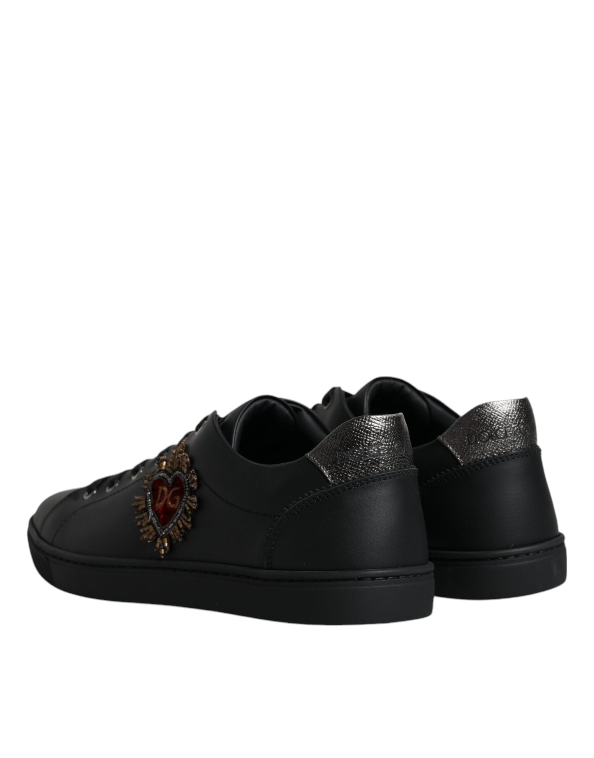 Dolce & Gabbana Black London Sacred Heart Men Sneakers Men's Shoes