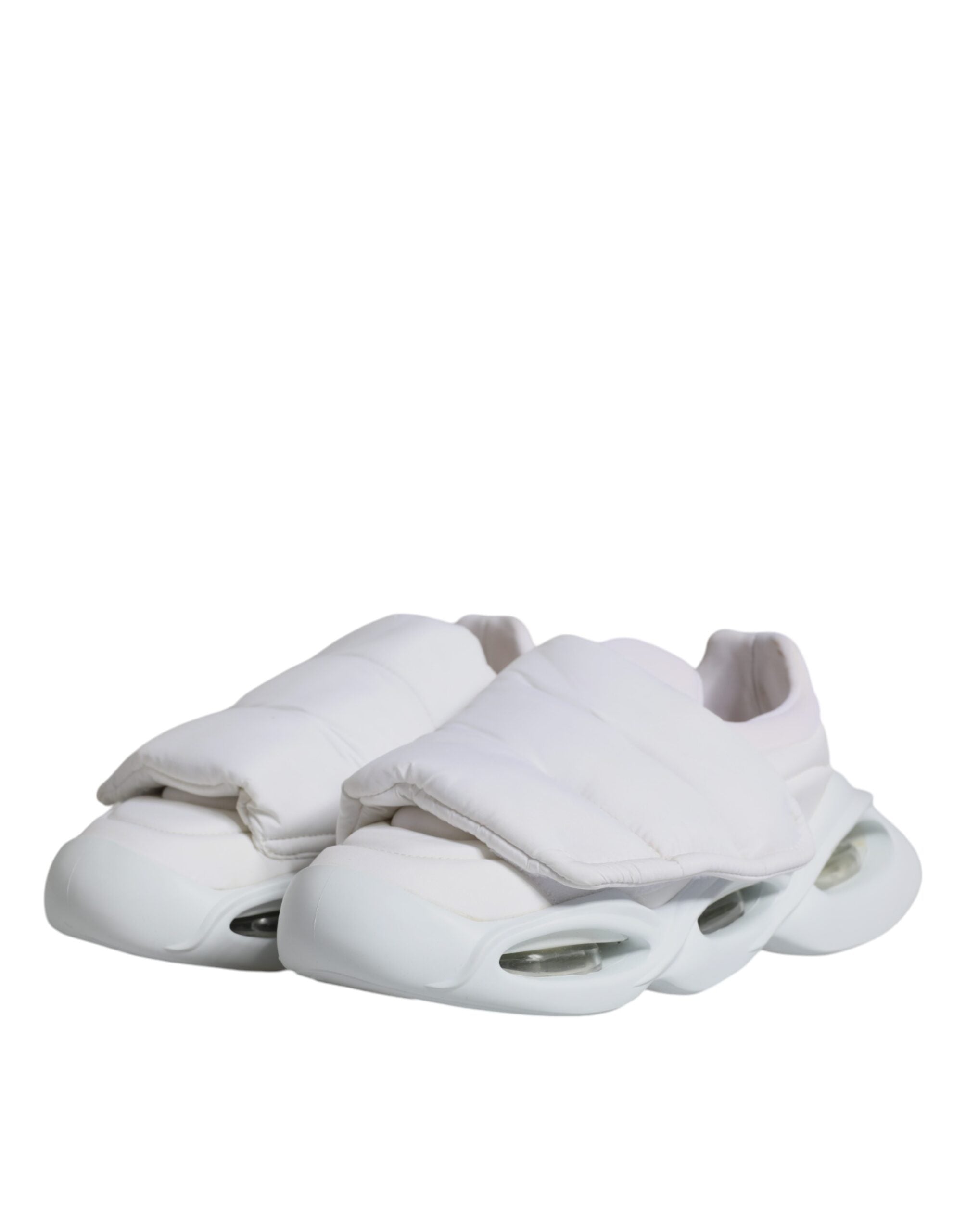 Dolce & Gabbana White Padded Fabric Low Top Sneakers Women's Shoes (Pre-Owned)