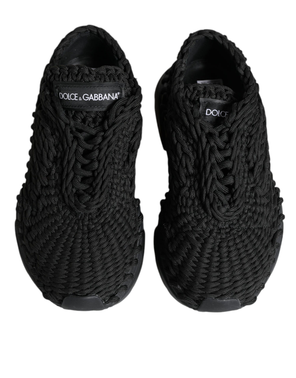 Dolce & Gabbana Black Knitted Daymaster Sneakers Women's Shoes