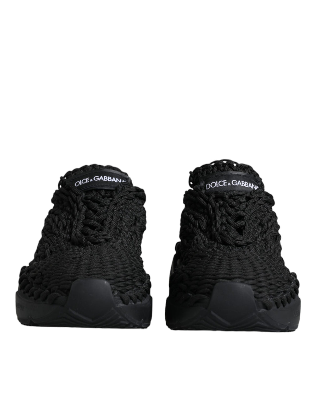 Dolce & Gabbana Black Knitted Daymaster Sneakers Women's Shoes