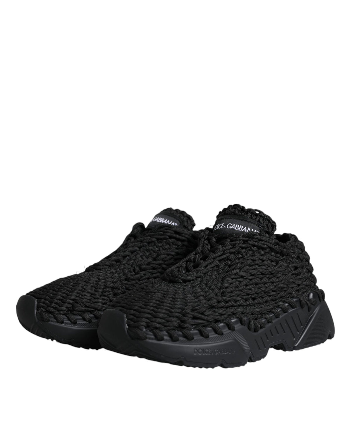 Dolce & Gabbana Black Knitted Daymaster Sneakers Women's Shoes
