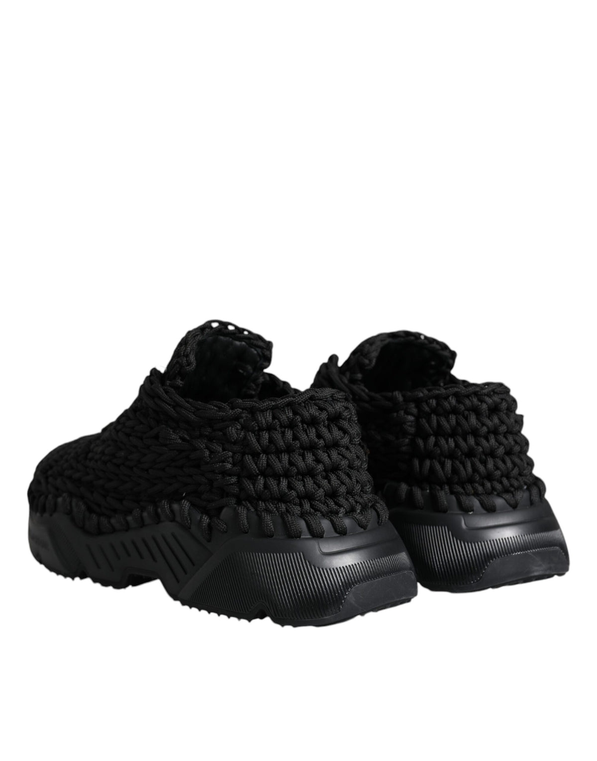 Dolce & Gabbana Black Knitted Daymaster Sneakers Women's Shoes