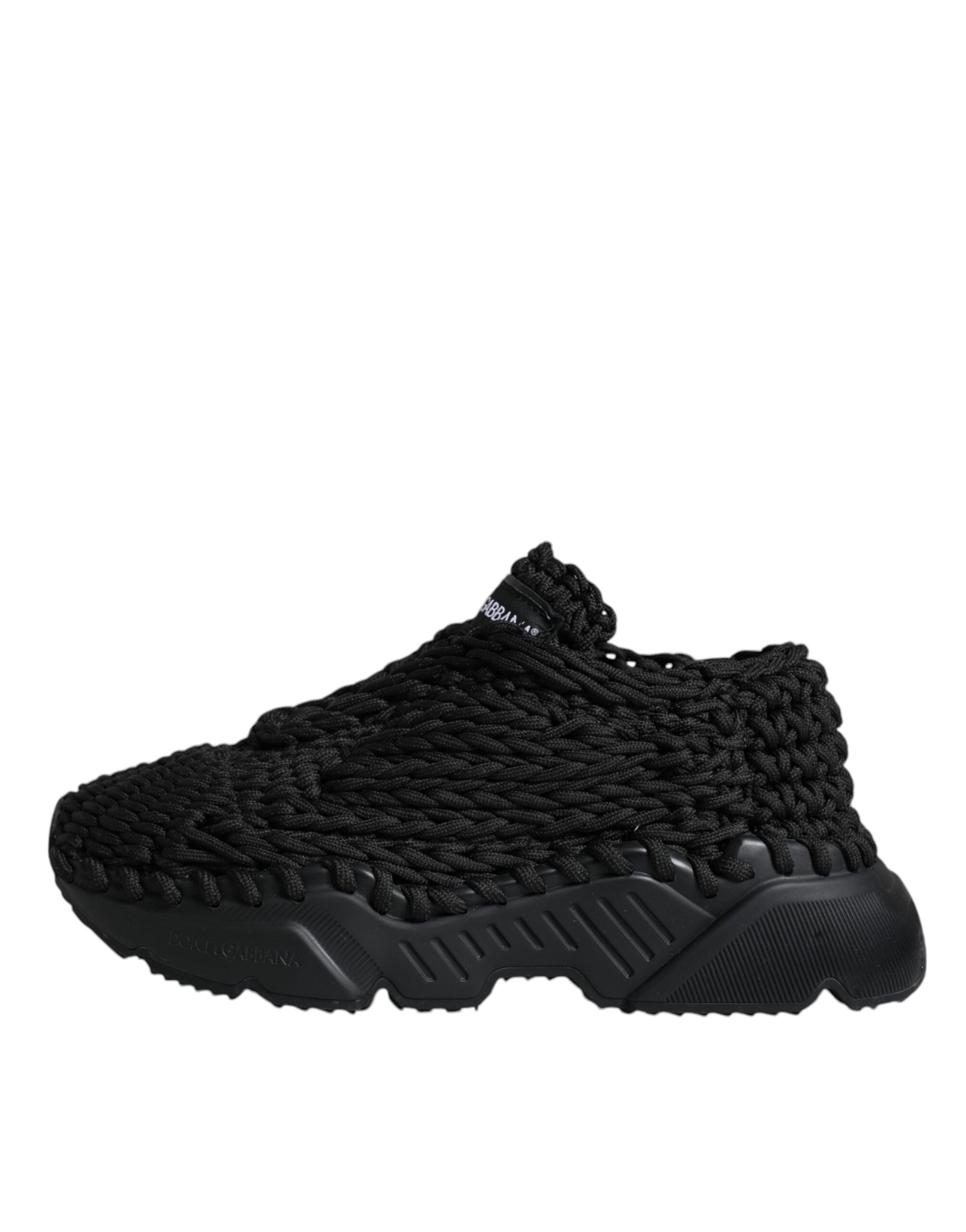 Dolce & Gabbana Black Knitted Daymaster Sneakers Women's Shoes