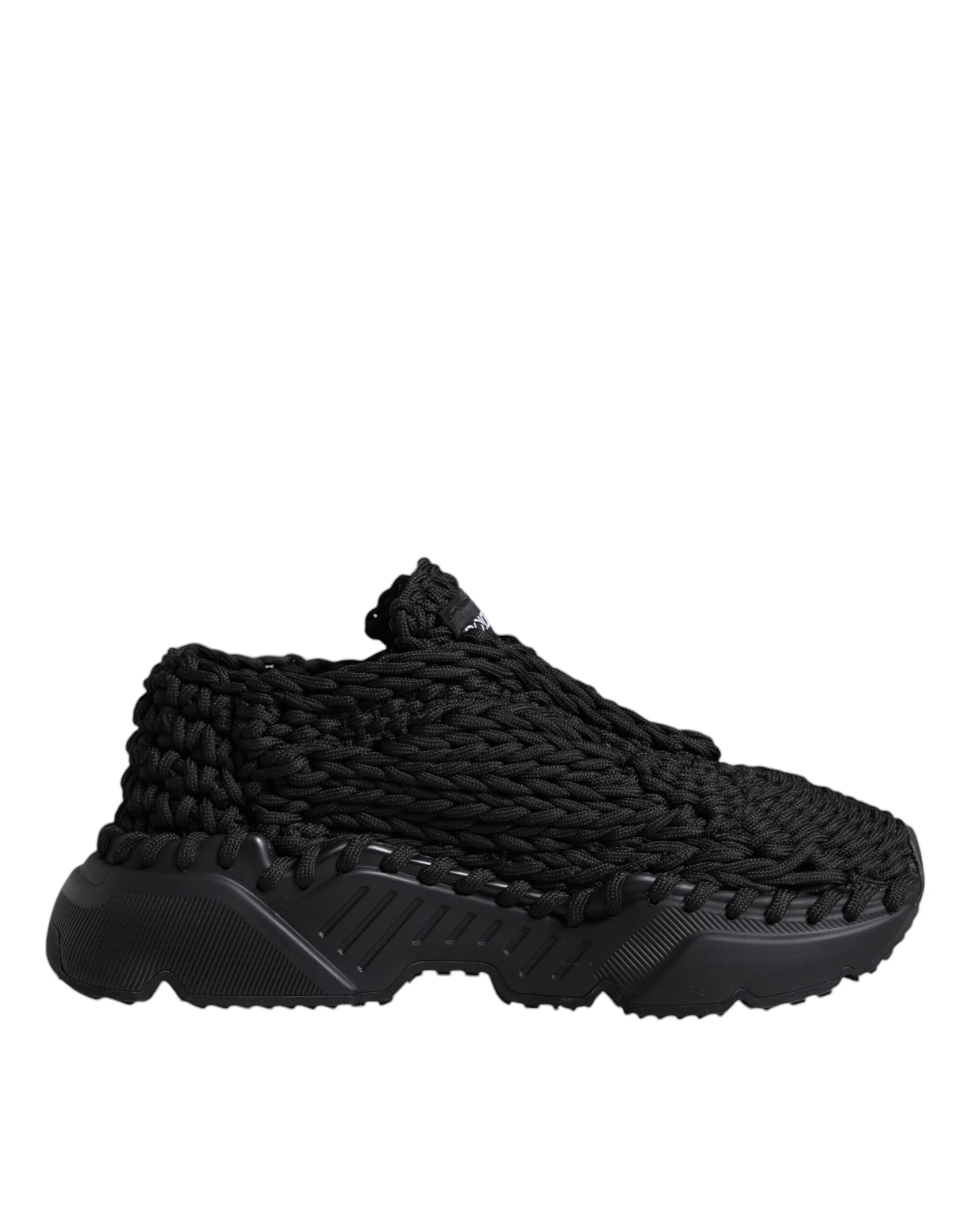 Dolce & Gabbana Black Knitted Daymaster Sneakers Women's Shoes
