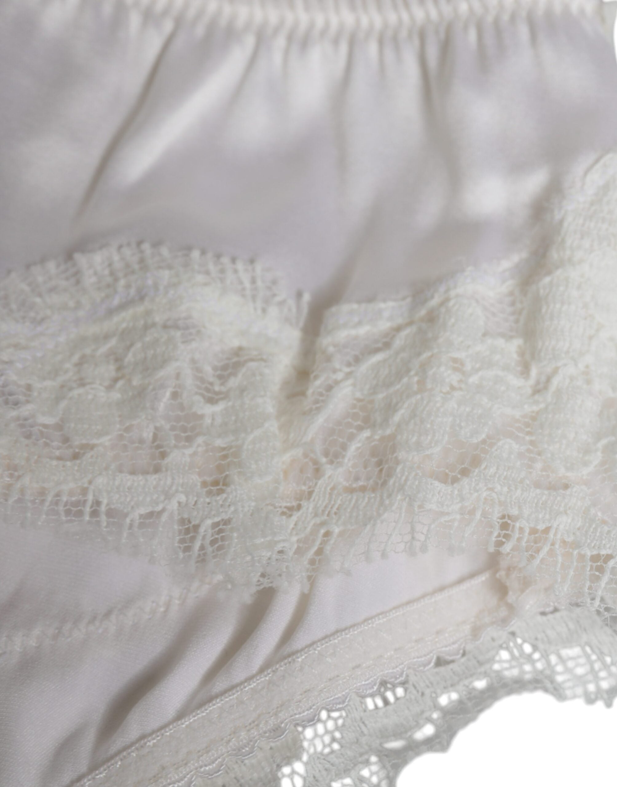 Dolce & Gabbana White Silk Stretch Panty Balconette Bra Women's Underwear