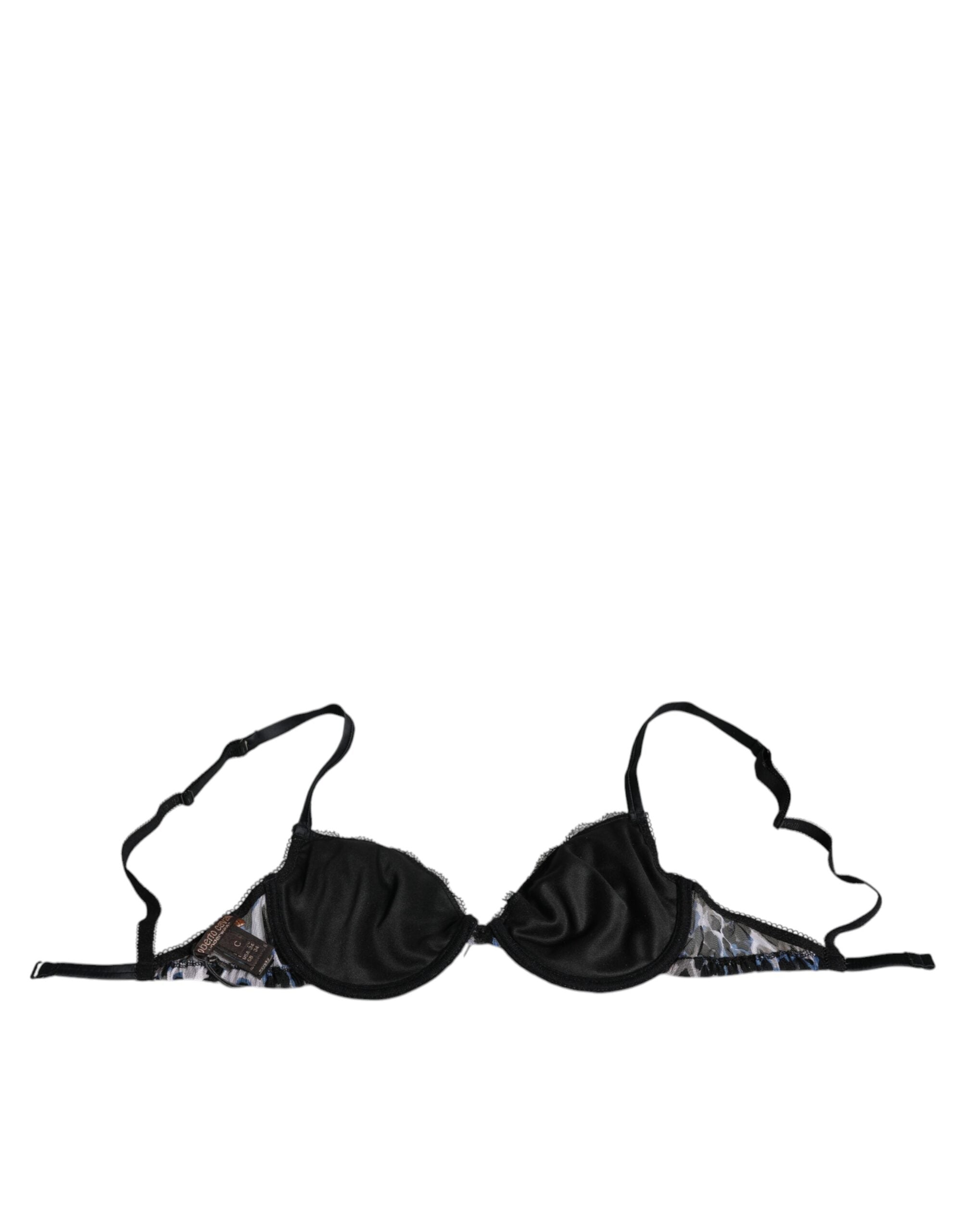Roberto Cavalli White Leopard Push Up Reggiseno Bra Women's Underwear