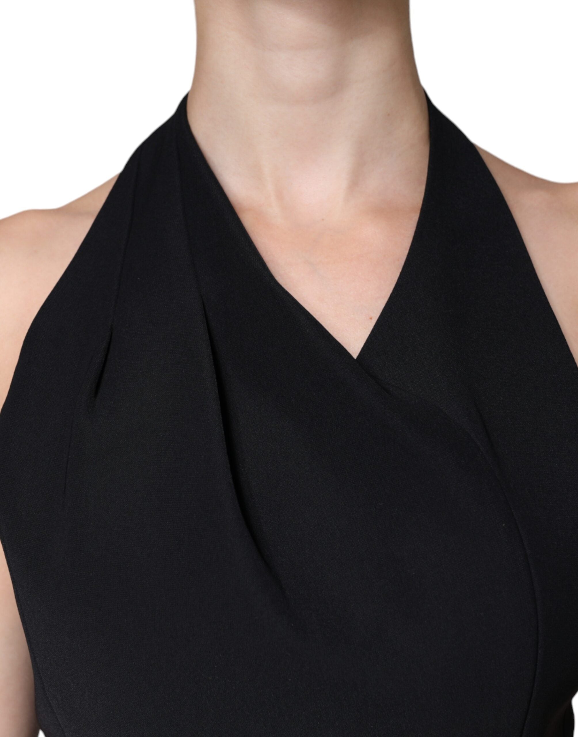 Emporio Armani Black Sleeveless Halter Sheath Long Gown Women's Dress (Pre-Owned)