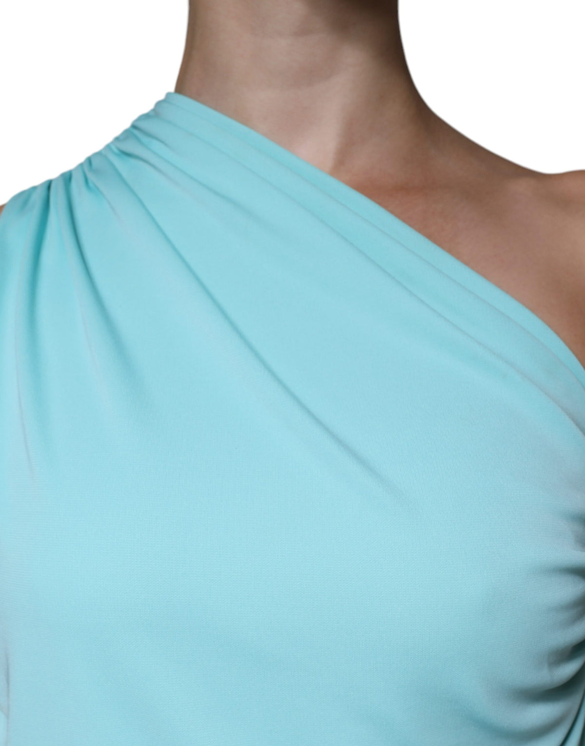 Christian Pellizzari Light Blue Jersey Long Drape One Shoulder Women's Dress (Pre-Owned)