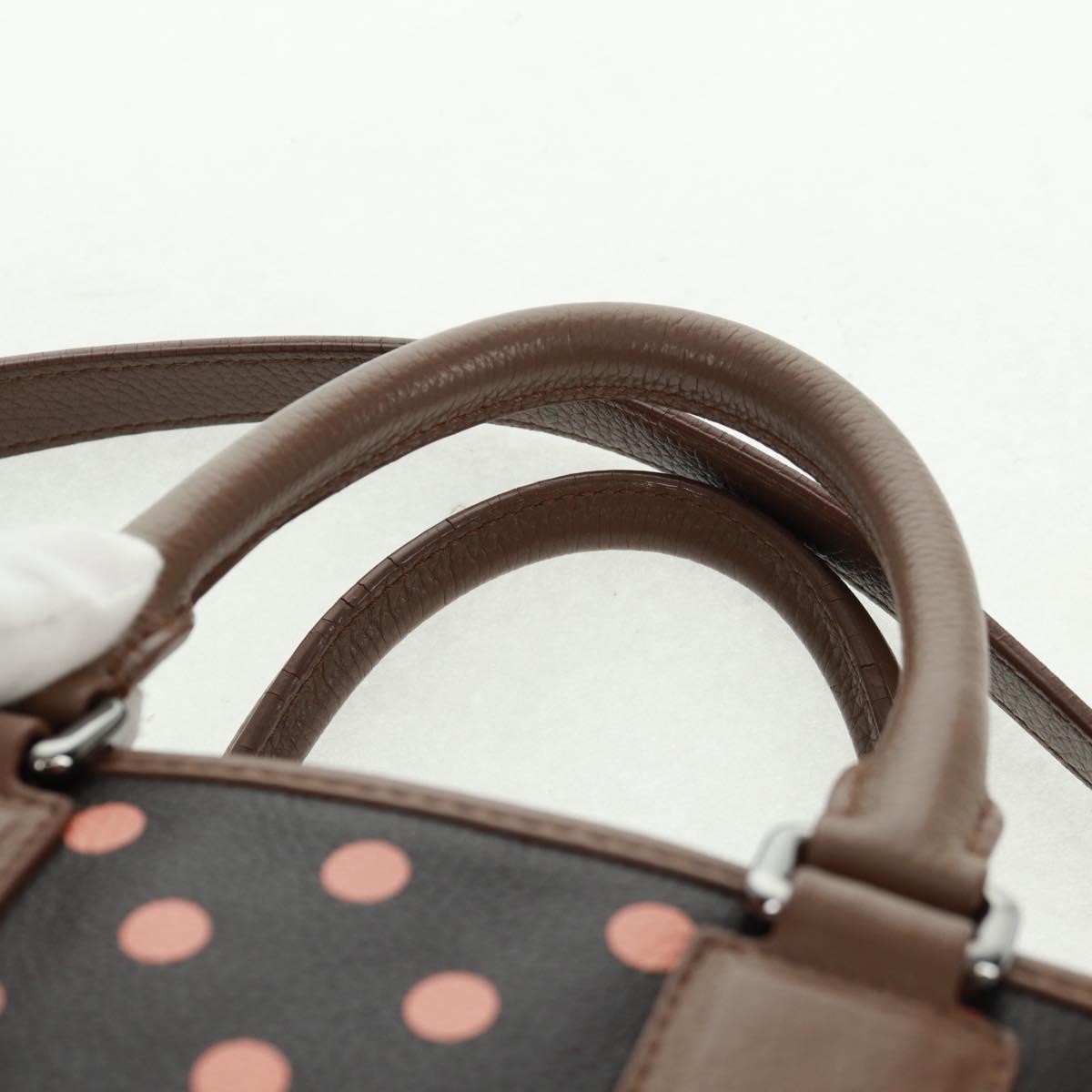 Loewe Cruz Printed Leather Brown Leather Handbag (Pre-Owned)