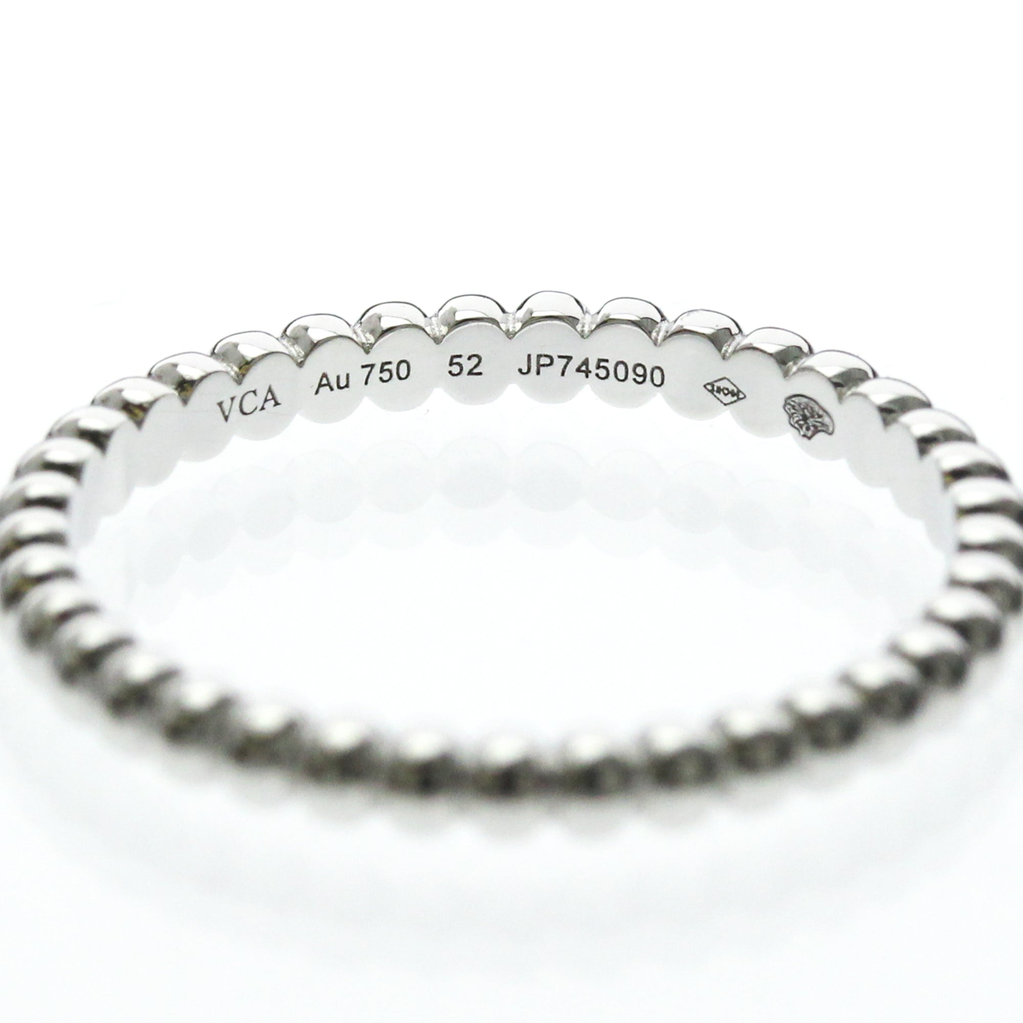Van Cleef & Arpels Perlee 18K White Gold Silver White_Gold Ring Jewelry (Pre-Owned)