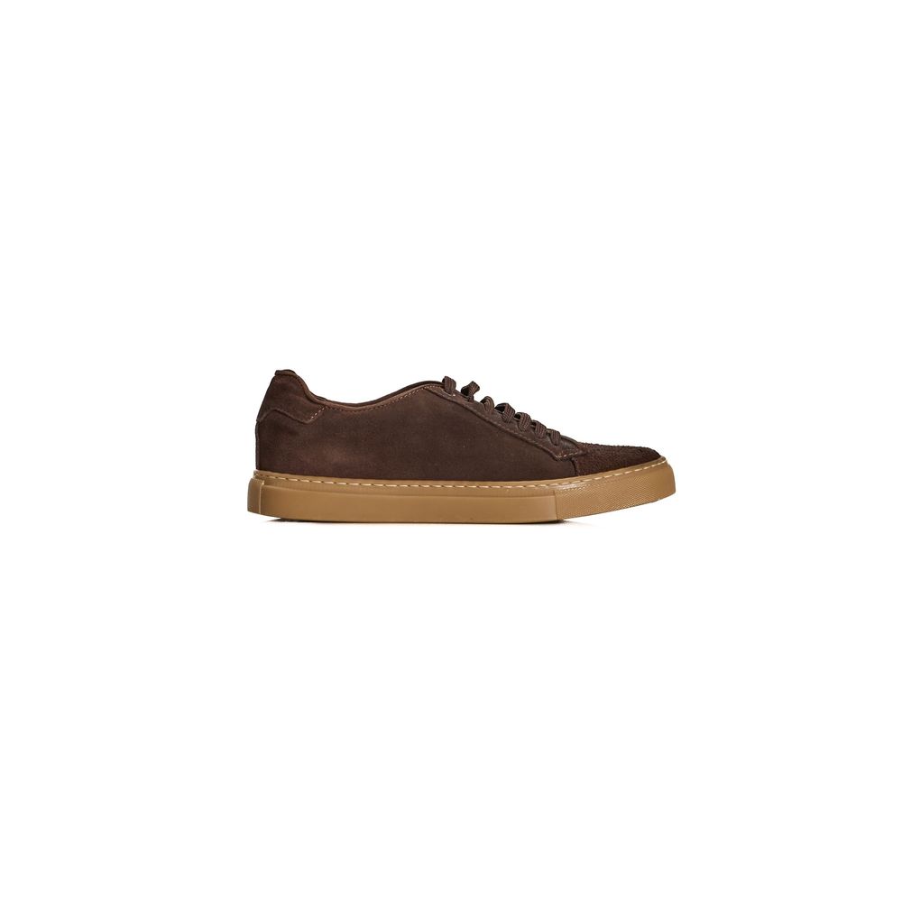 Roberto Pepe Luxury Brown Calfskin Men Men's Sneaker