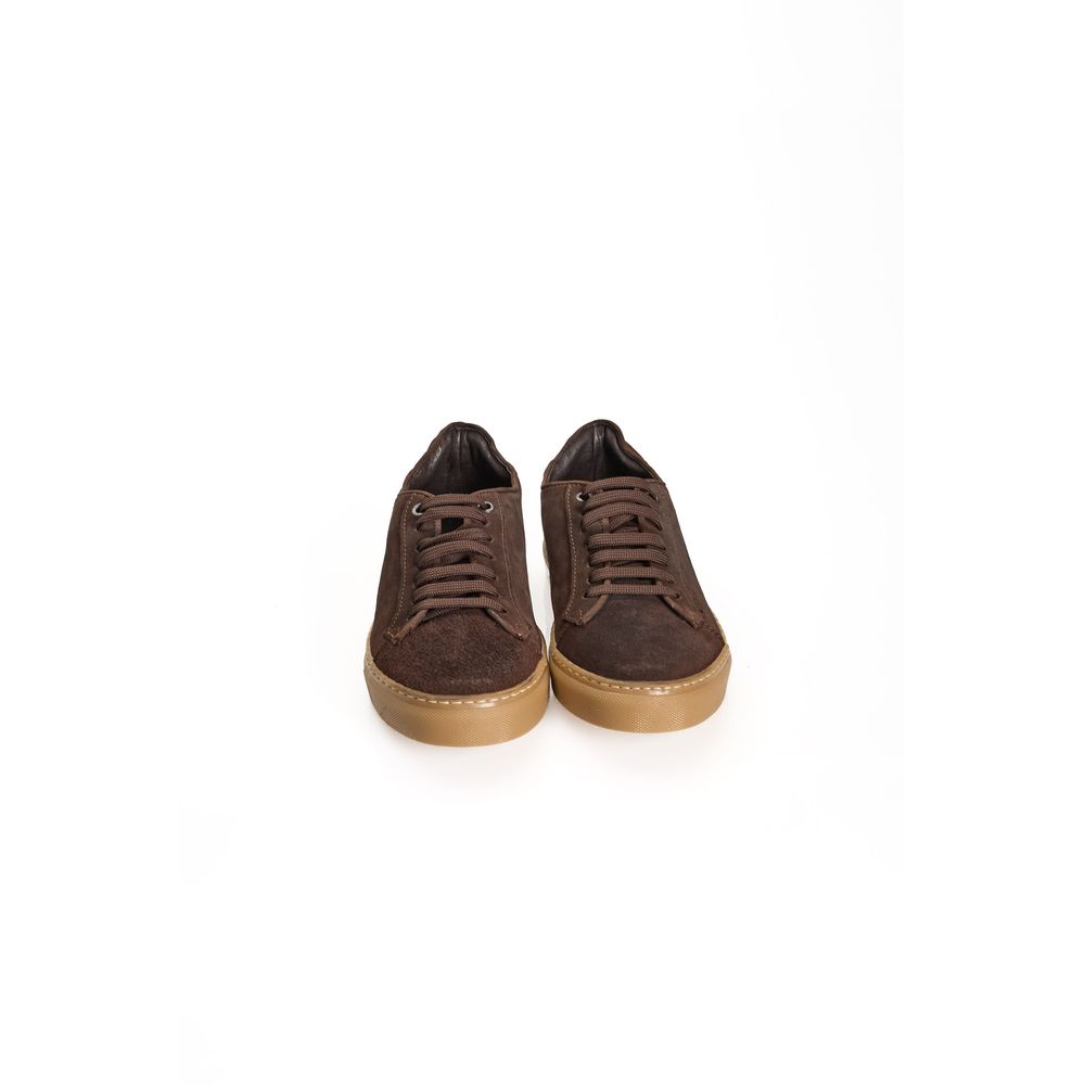 Roberto Pepe Luxury Brown Calfskin Men Men's Sneaker