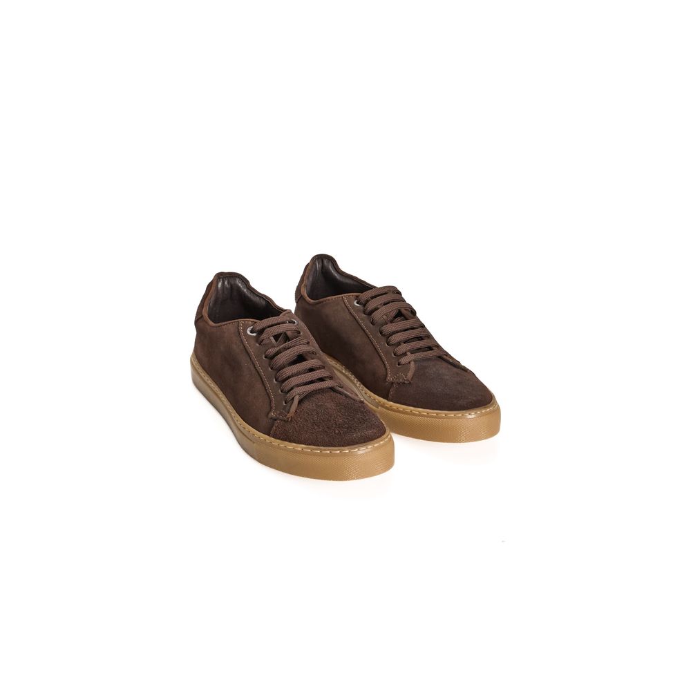 Roberto Pepe Luxury Brown Calfskin Men Men's Sneaker