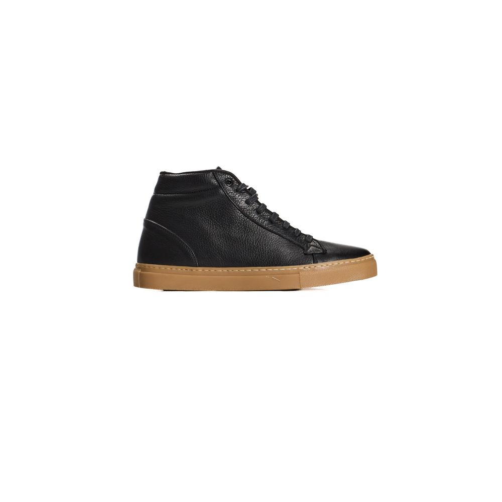 Roberto Pepe Luxury Black Calfskin Men Men's Sneaker