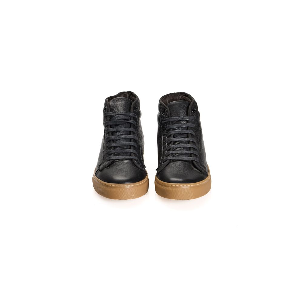 Roberto Pepe Luxury Black Calfskin Men Men's Sneaker