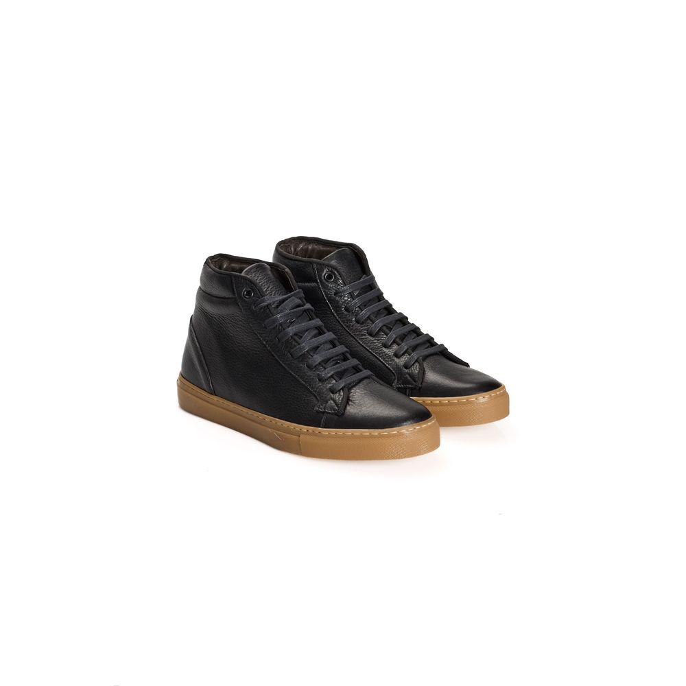 Roberto Pepe Luxury Black Calfskin Men Men's Sneaker