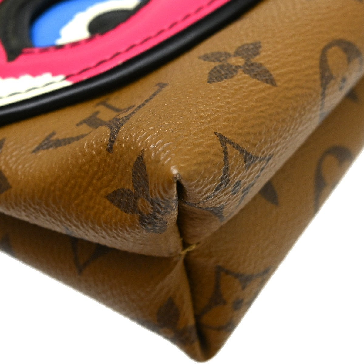 Louis Vuitton Pochette Kabuki Printed Epi Leather And Reverse Monogram Canvas Brown Canvas Clutche & Pouche Bag (Pre-Owned)