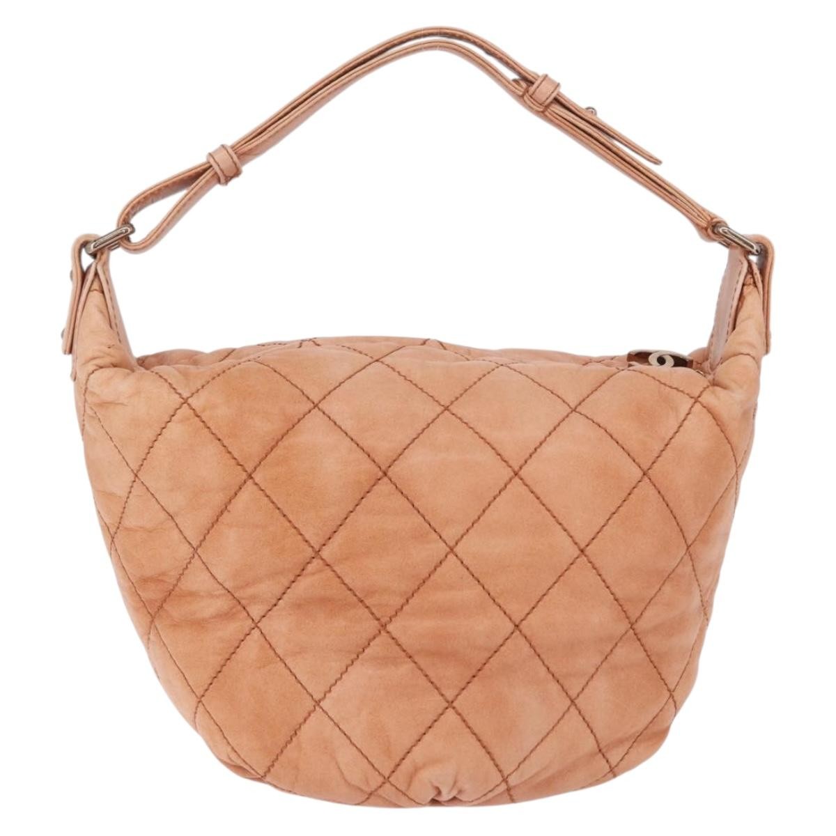 Chanel Cloudy Bundle Hobo Quilted Lambskin Orange Leather Shoulder Bag Bag (Pre-Owned)
