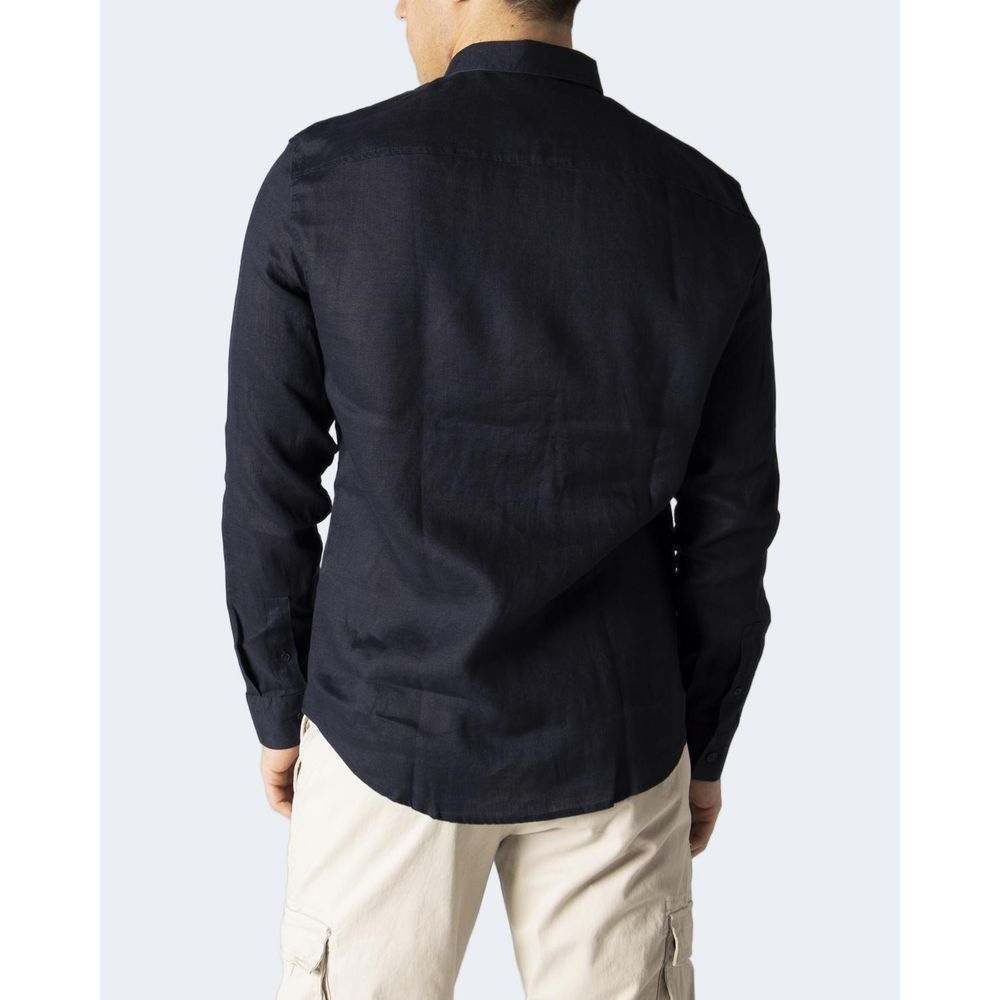 Armani Exchange Blue Linen Men's Shirt
