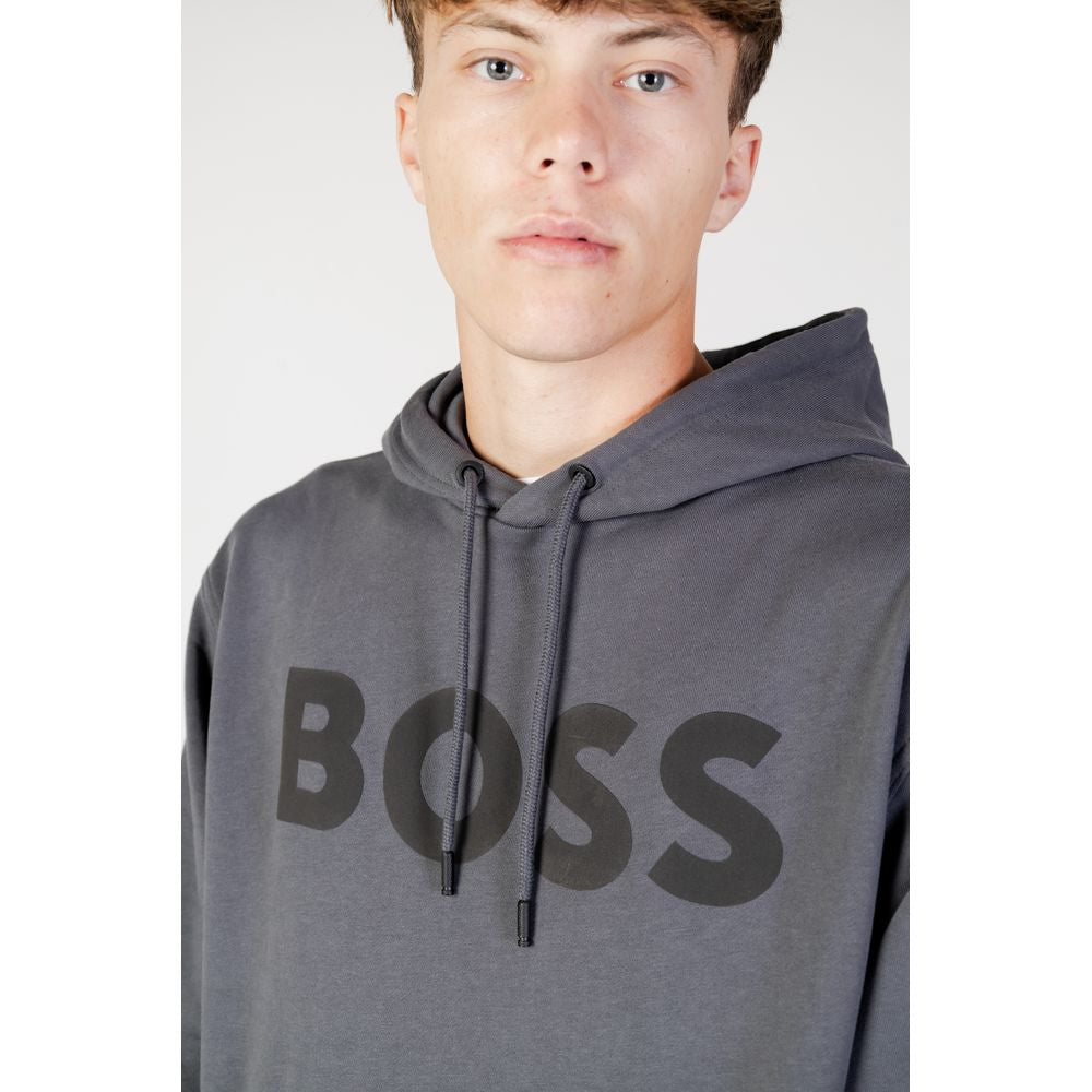 Hugo Boss Gray Cotton Men's Sweater