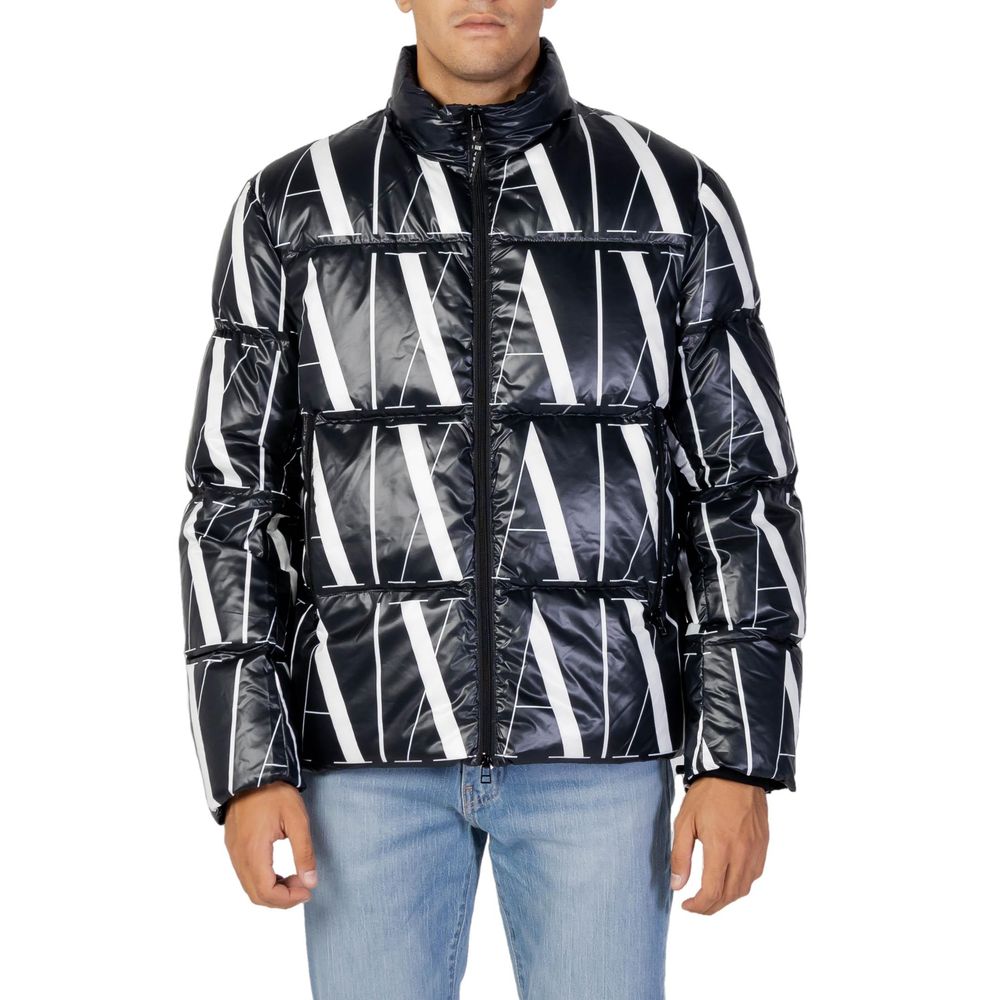Armani Exchange Black Polyester Jackets & Men's Coat