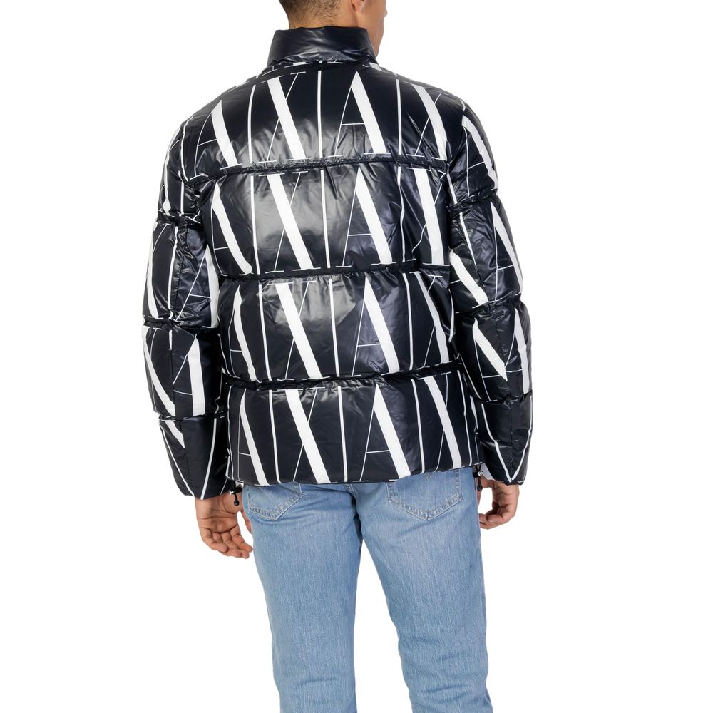Armani Exchange Black Polyester Jackets & Men's Coat