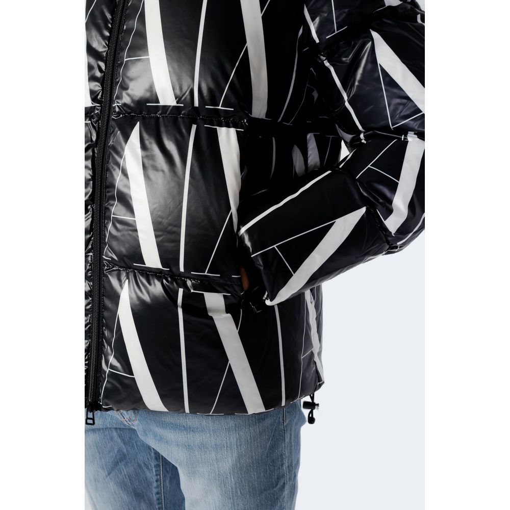 Armani Exchange Black Polyester Jackets & Men's Coat