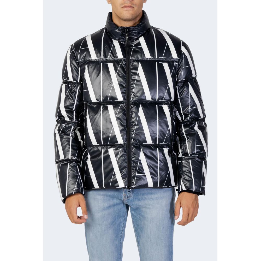 Armani Exchange Black Polyester Jackets & Men's Coat