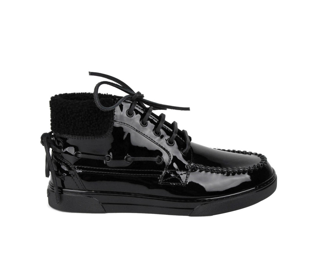 Saint Laurent Men's Black Patent Leather Hi Top Sneakers (40 EU / 7 US)