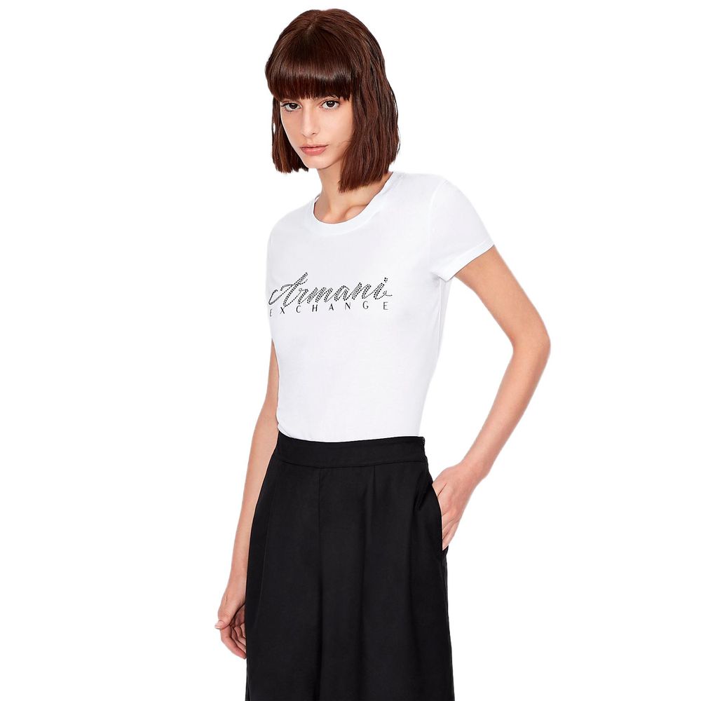 Armani Exchange White Cotton Tops & Women's T-Shirt