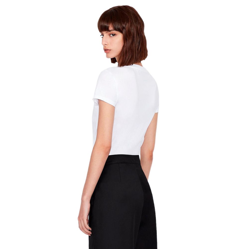 Armani Exchange White Cotton Tops & Women's T-Shirt