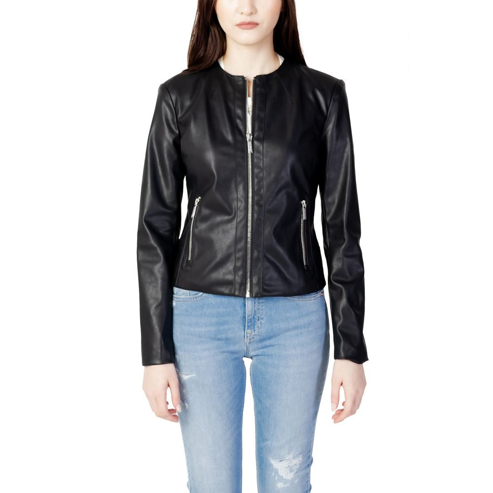 Armani Exchange Black Polyester Leather Women's Jacket