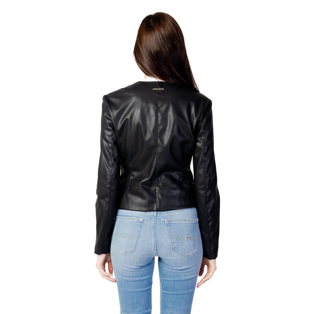 Armani Exchange Black Polyester Leather Women's Jacket