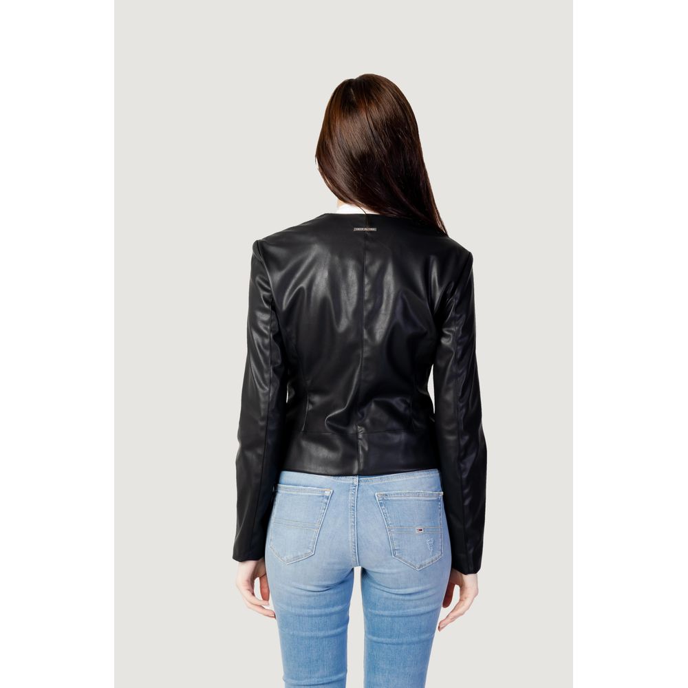 Armani Exchange Black Polyester Leather Women's Jacket