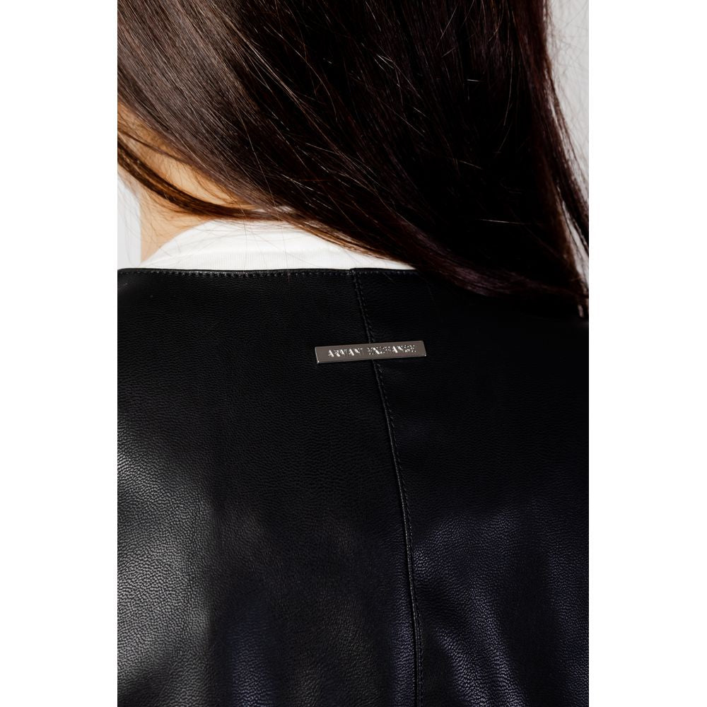 Armani Exchange Black Polyester Leather Women's Jacket