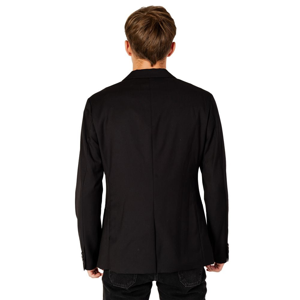 Armani Exchange Black Polyester Men's Blazer