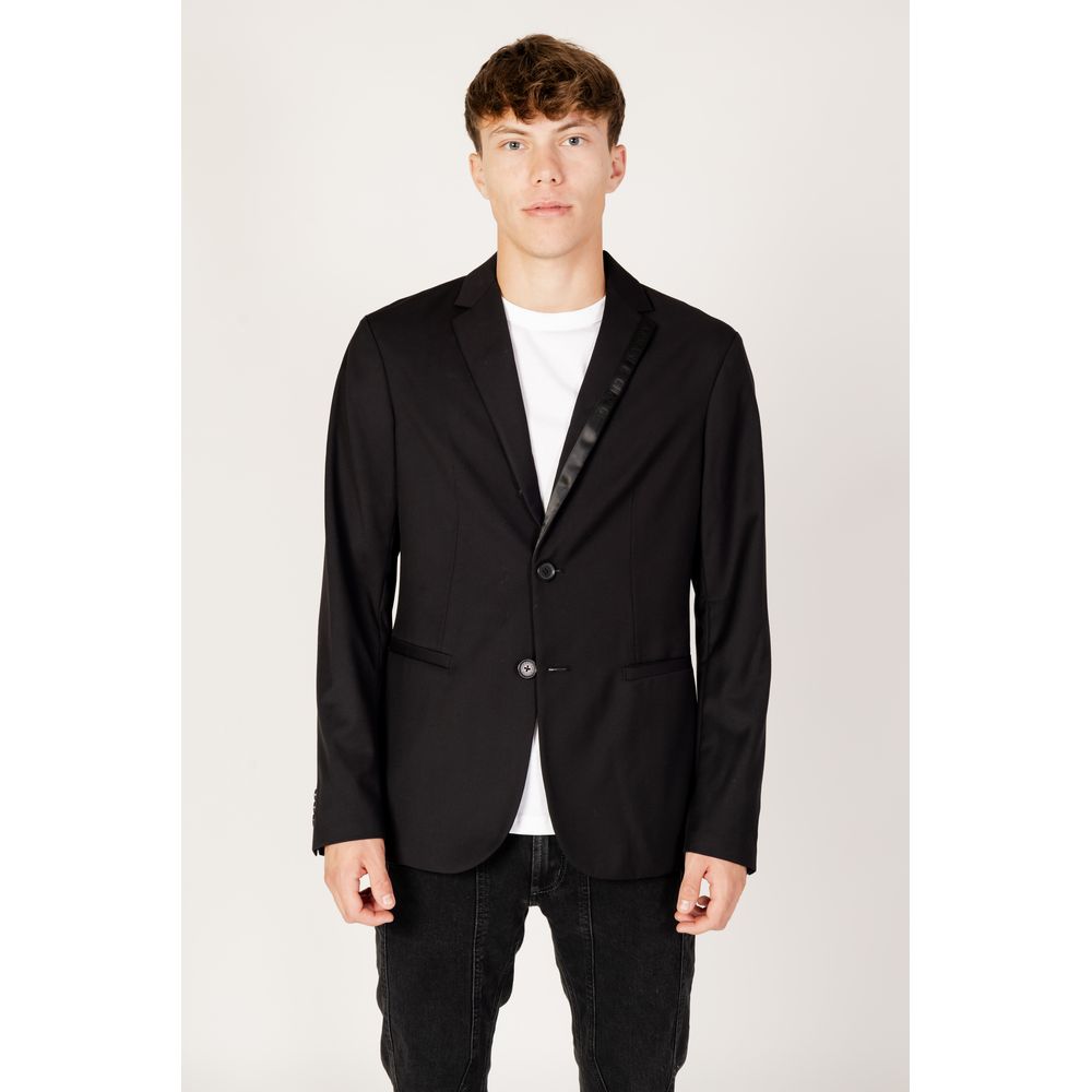 Armani Exchange Black Polyester Men's Blazer