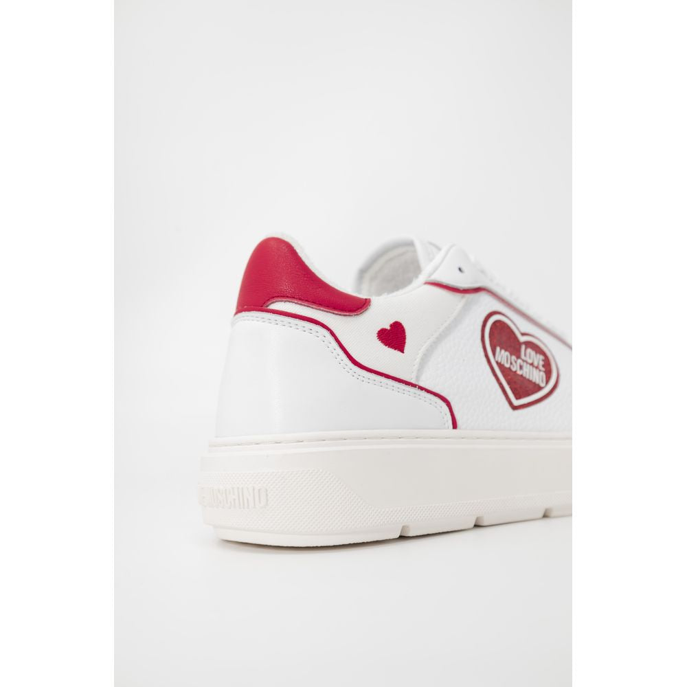 Love Moschino Red Polyethylene Low Top Women's Sneakers