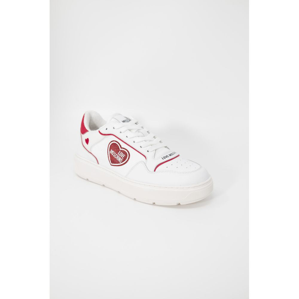 Love Moschino Red Polyethylene Low Top Women's Sneakers
