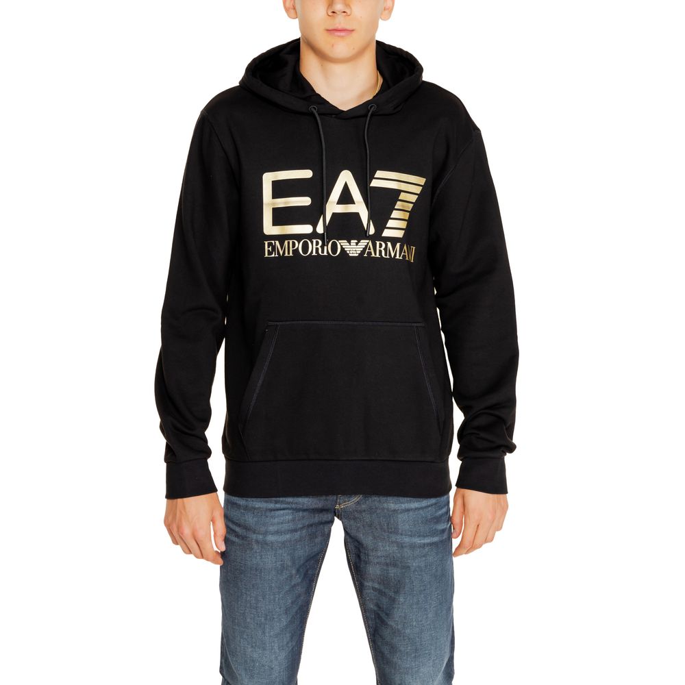 EA7 Emporio Armani Black Cotton Men's Sweater