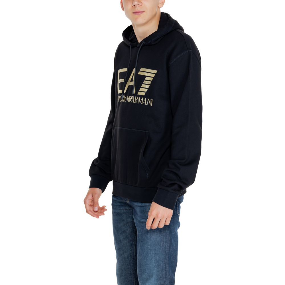 EA7 Emporio Armani Black Cotton Men's Sweater