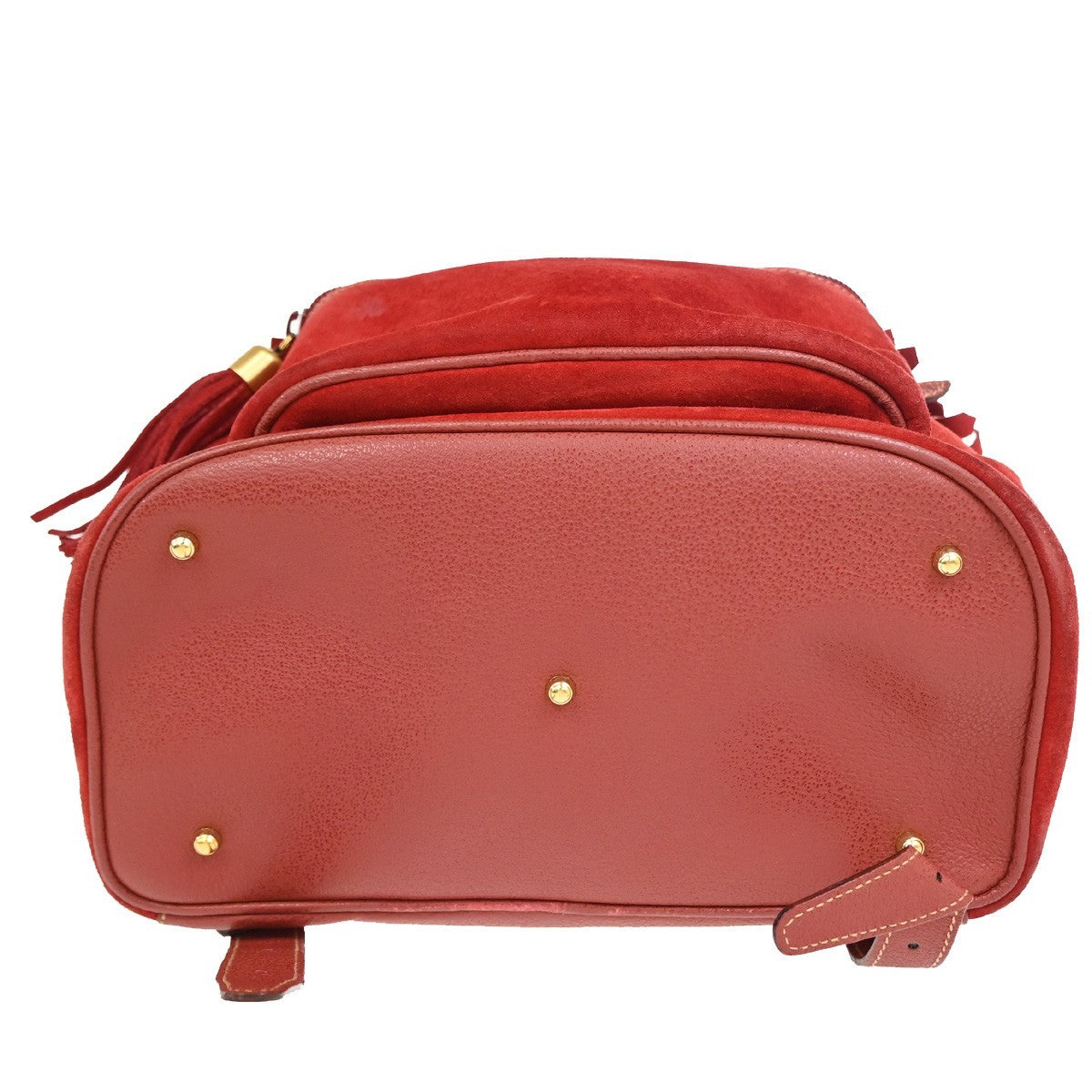 Gucci Vintage Backpack Suede Red Suede Backpack Bag (Pre-Owned)