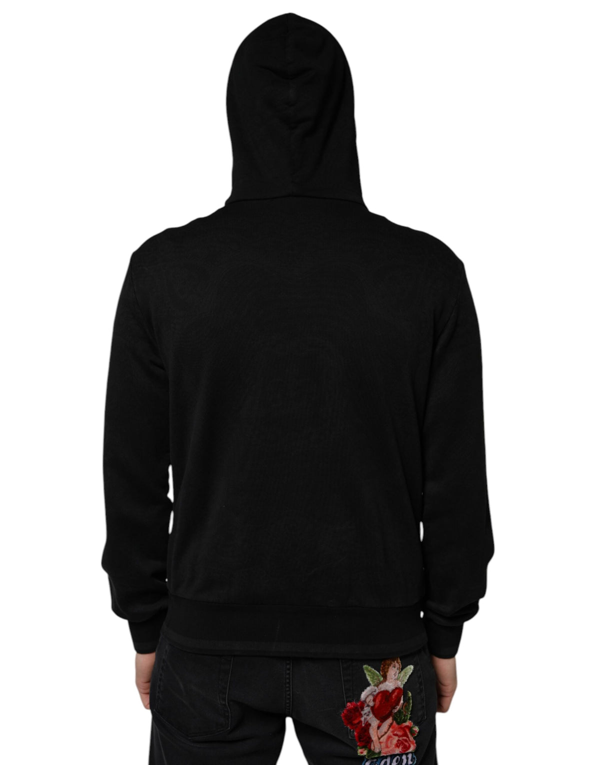 Dolce & Gabbana Black Cotton Full Zip Hooded Bomber Men's Jacket (Pre-Owned)