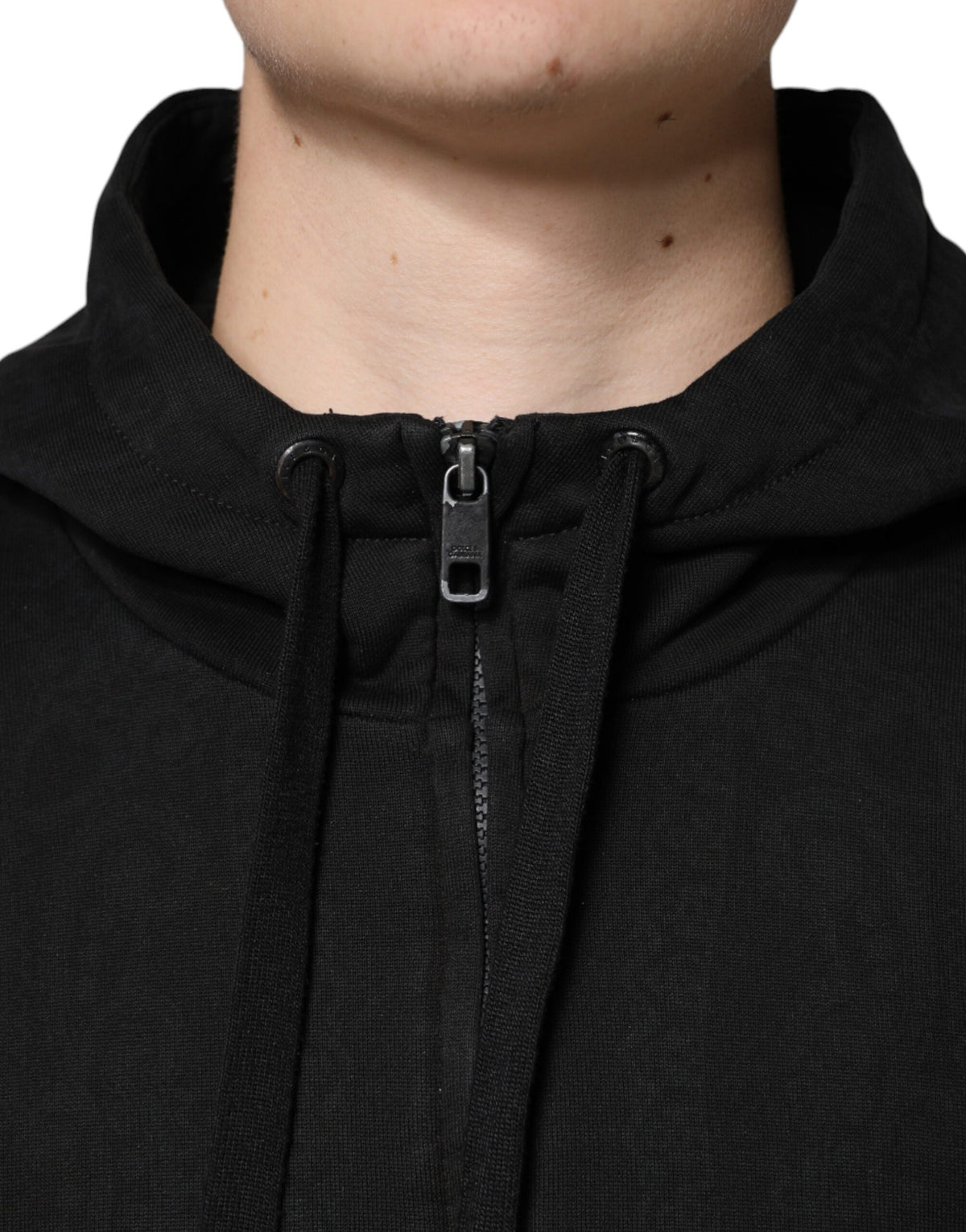 Dolce & Gabbana Black Cotton Full Zip Hooded Bomber Men's Jacket (Pre-Owned)