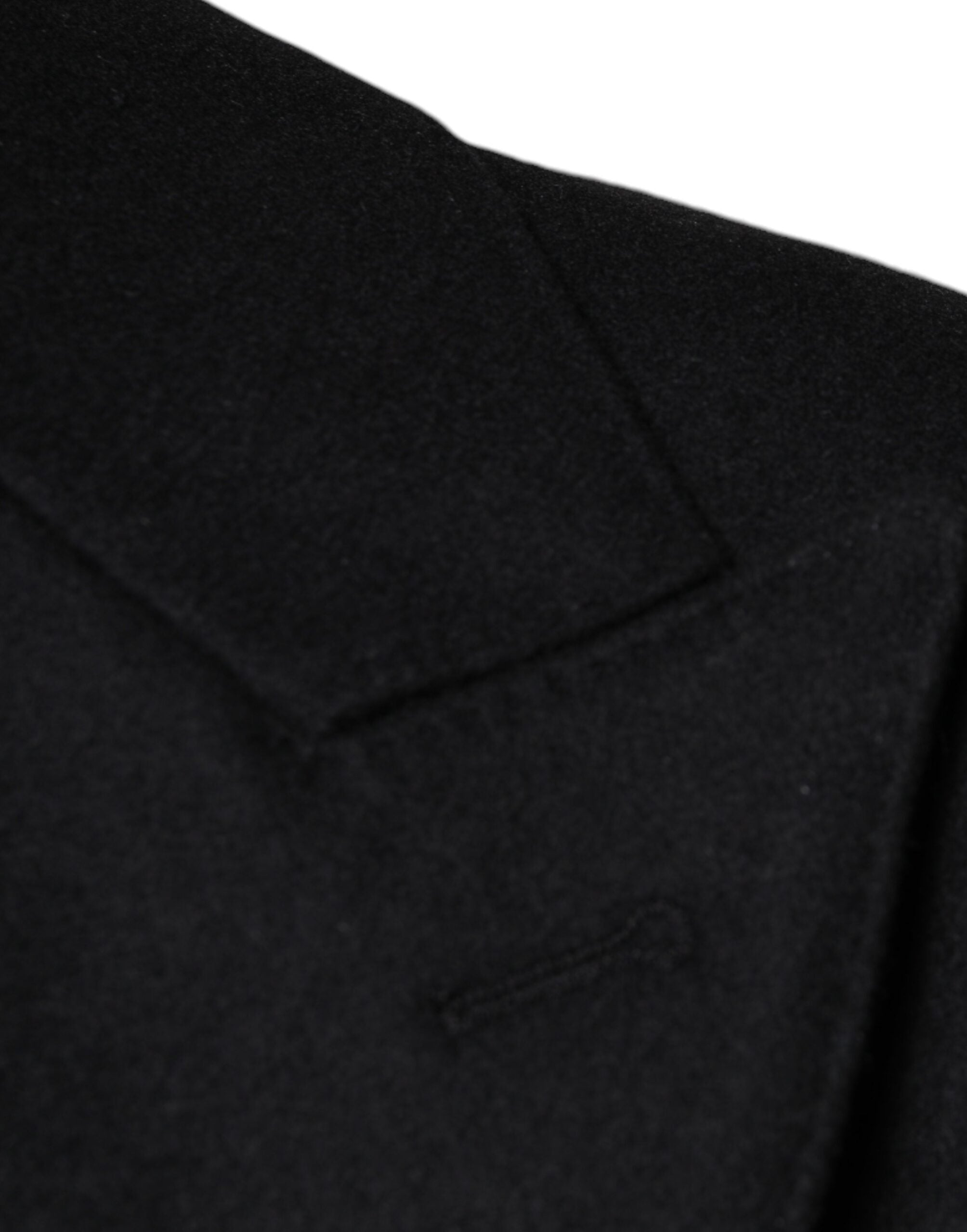 Dolce & Gabbana Black Wool Double Breasted Men Coat Men's Jacket