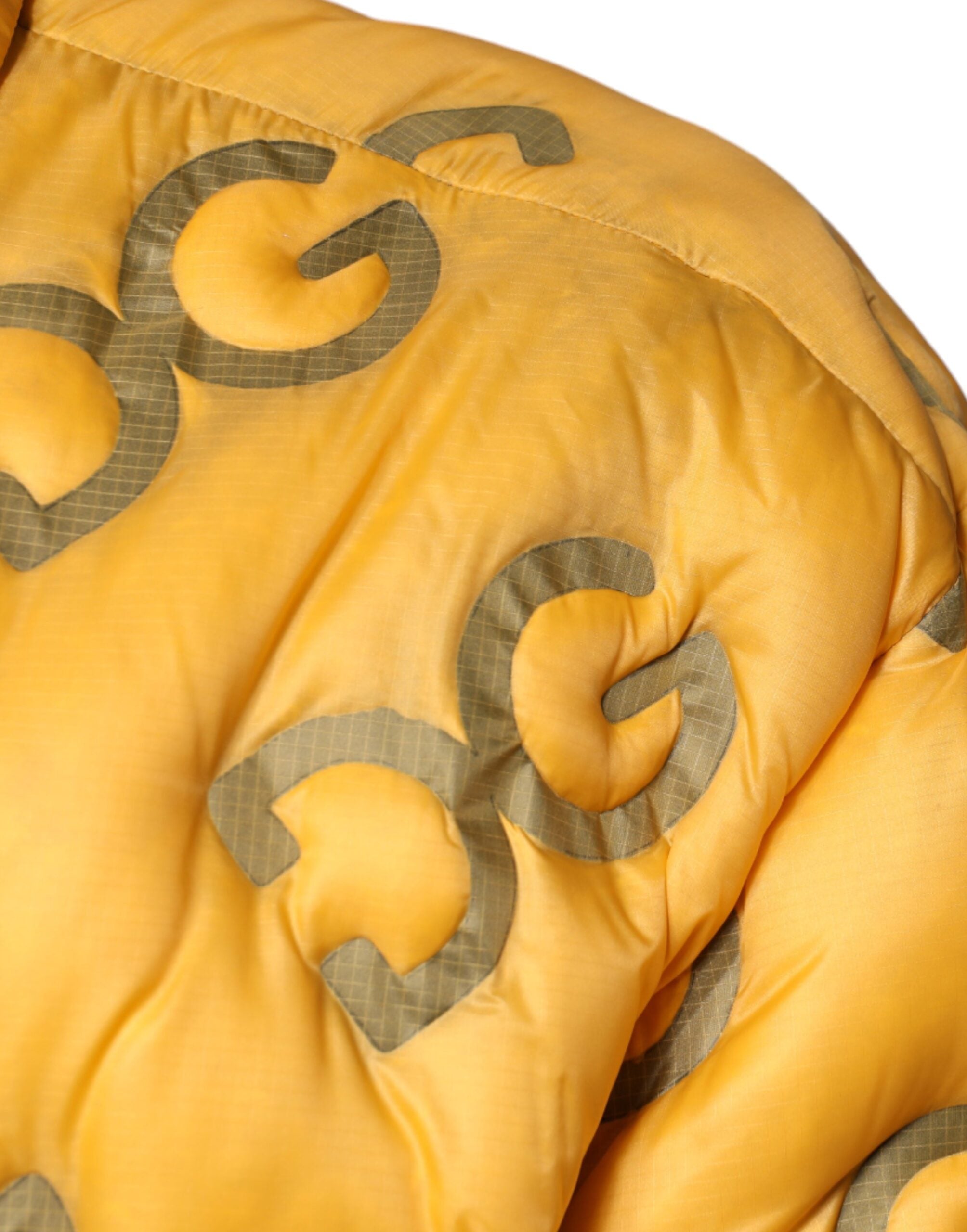 Dolce & Gabbana Yellow Logo Padded Buttoned Blouson Men's Jacket