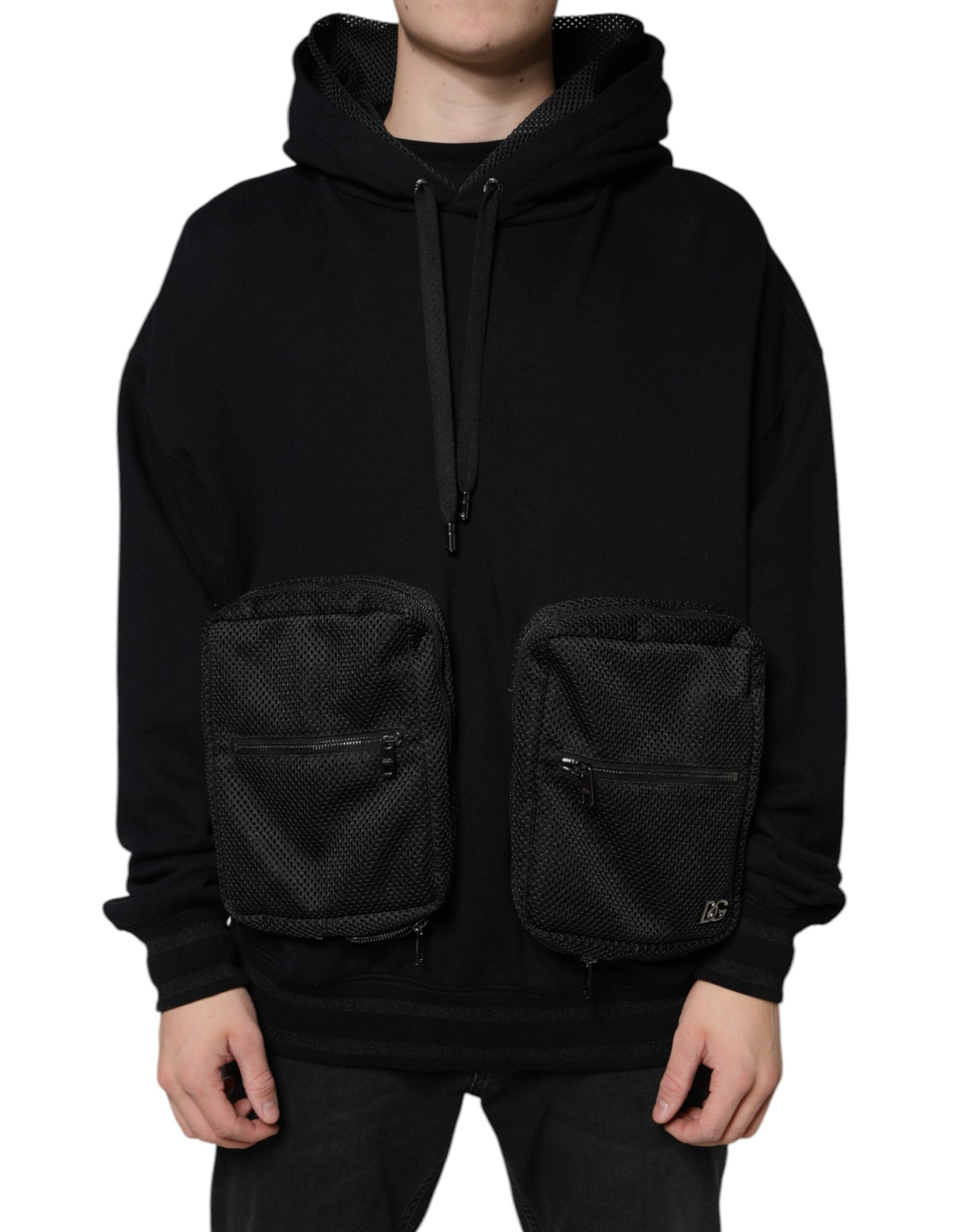 Dolce & Gabbana Black Hooded Pullover Men Sweatshirt Men's Sweater