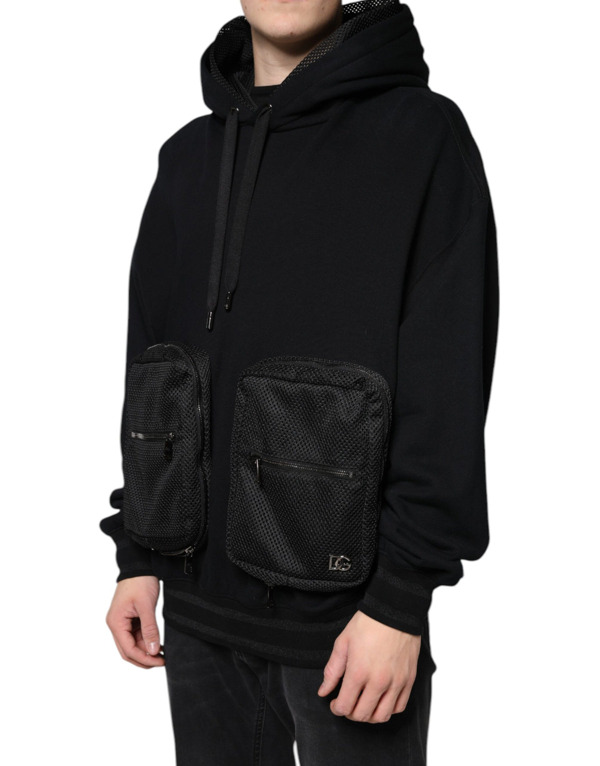 Dolce & Gabbana Black Hooded Pullover Men Sweatshirt Men's Sweater