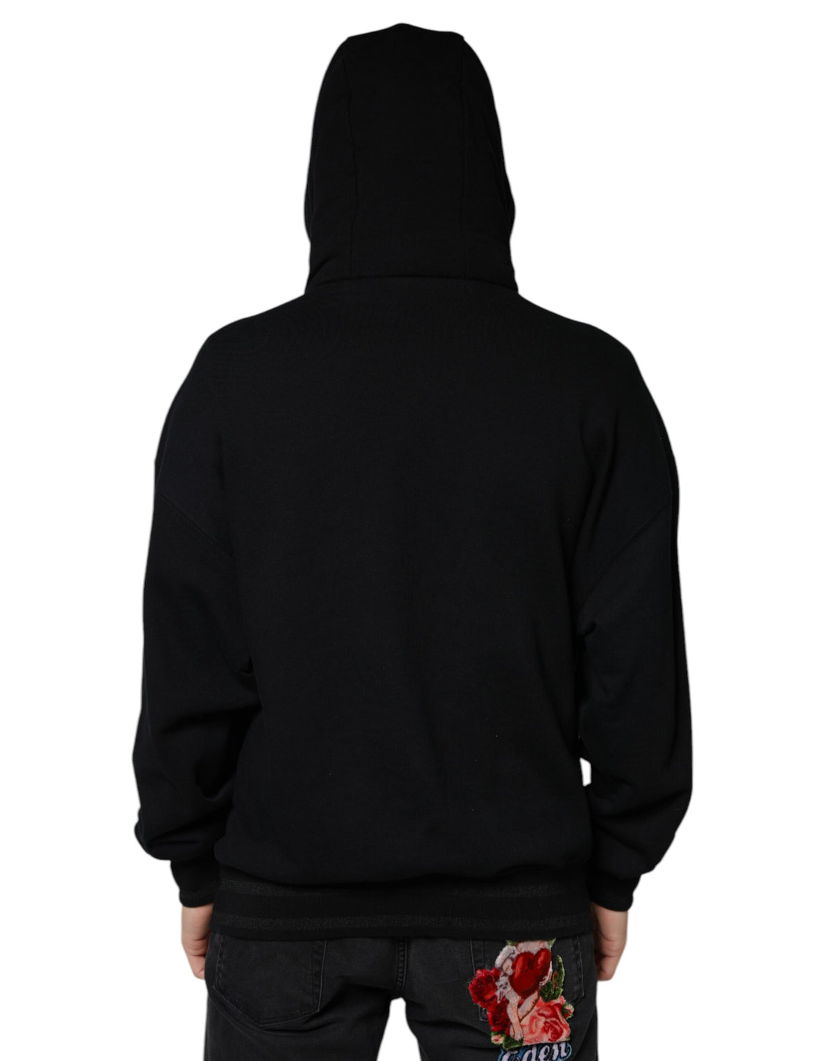 Dolce & Gabbana Black Hooded Pullover Men Sweatshirt Men's Sweater